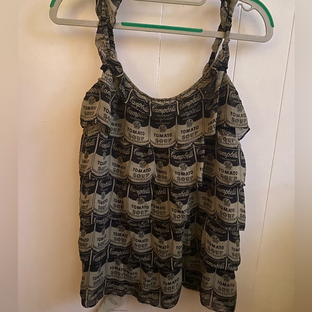 Hysteric Glamour Andy Warhol ruffled chiffon camisole